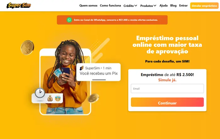 Solicitar empréstimo no SuperSim