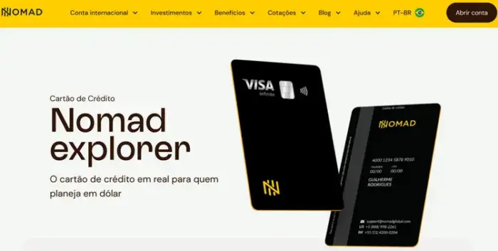 Como solicitar o cartão Nomad Explorer